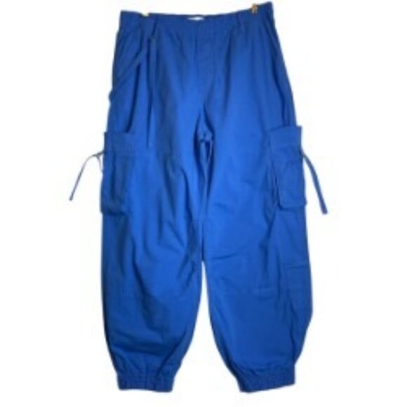 SO WOMENS BLUE PULL-ON CARGO JOGGER PANTS ELASTIC WAIST AND HEM SIZE L - Picture 1 of 8